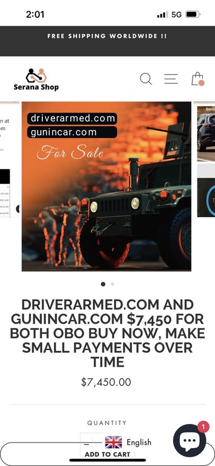 DriverArmed.com and GunInCar.com Alone Valued at $9,450 asking $4,450  OBO for both